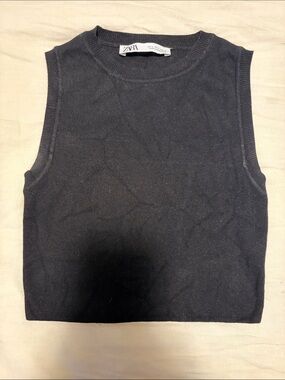 ZARA Charcoal Knit Sleeveless Tank